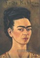 Selbstporträt in Rot und Gold Kleid Feminismus Frida Kahlo